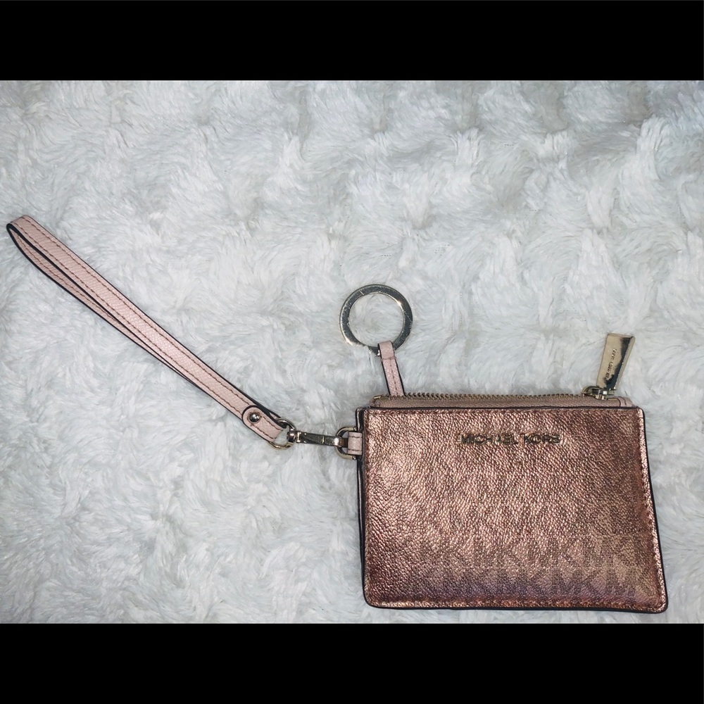 Rose gold Michael Kors keychain wallet